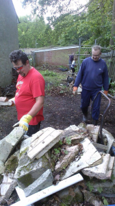 Cleaning up at the Hut - clearing the trailer